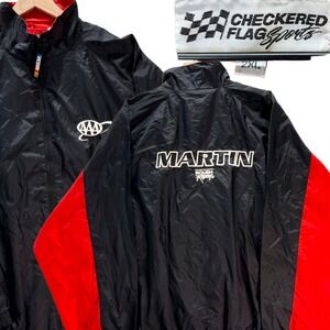 NASCAR Racing Windbreaker Mens 2XL Mark Martin AAA Roush Racing Jacket Black Red